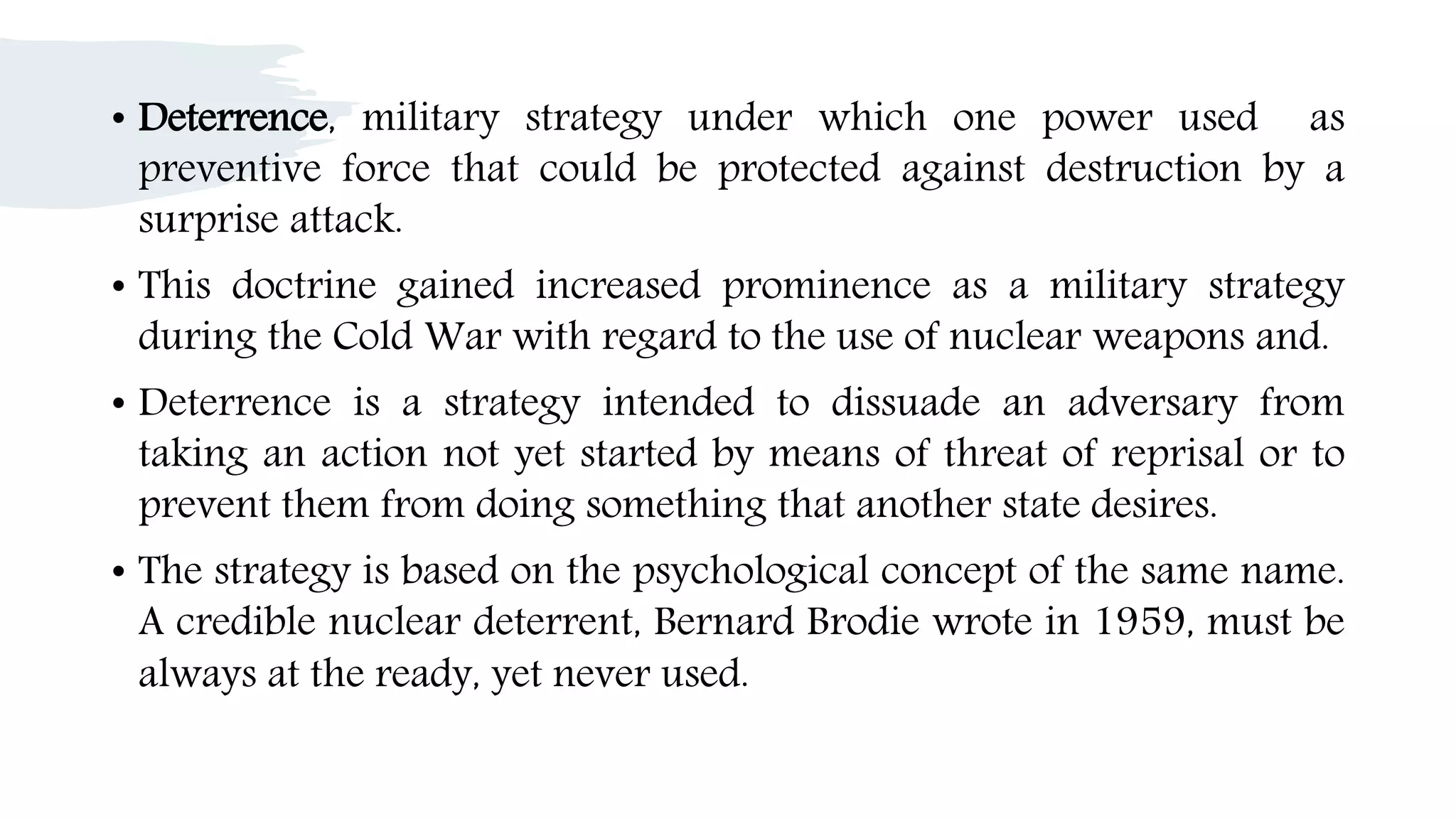 Nuclear deterrence military strategy