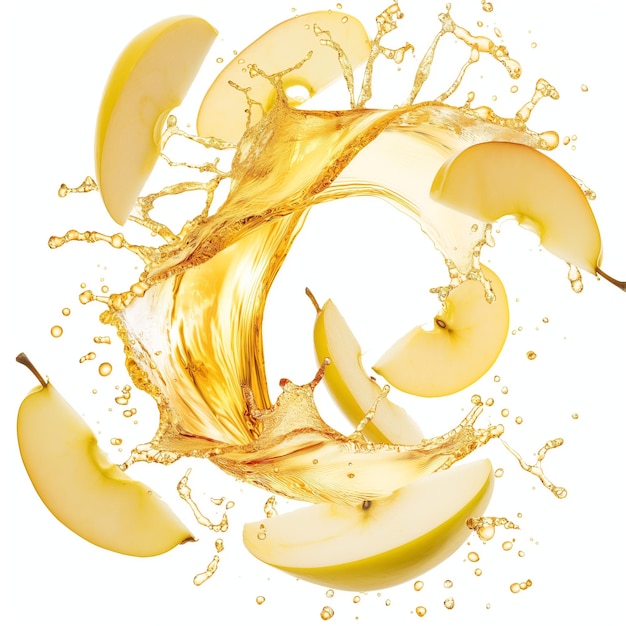 Apple juice particles floating