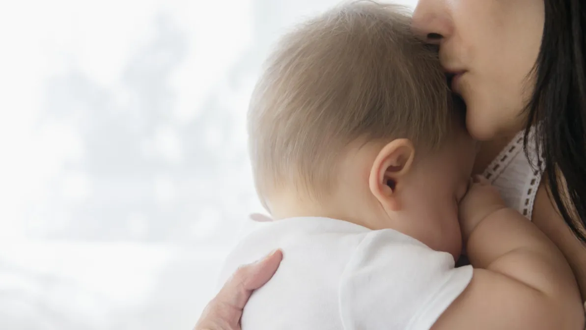 Cold sore kissing baby