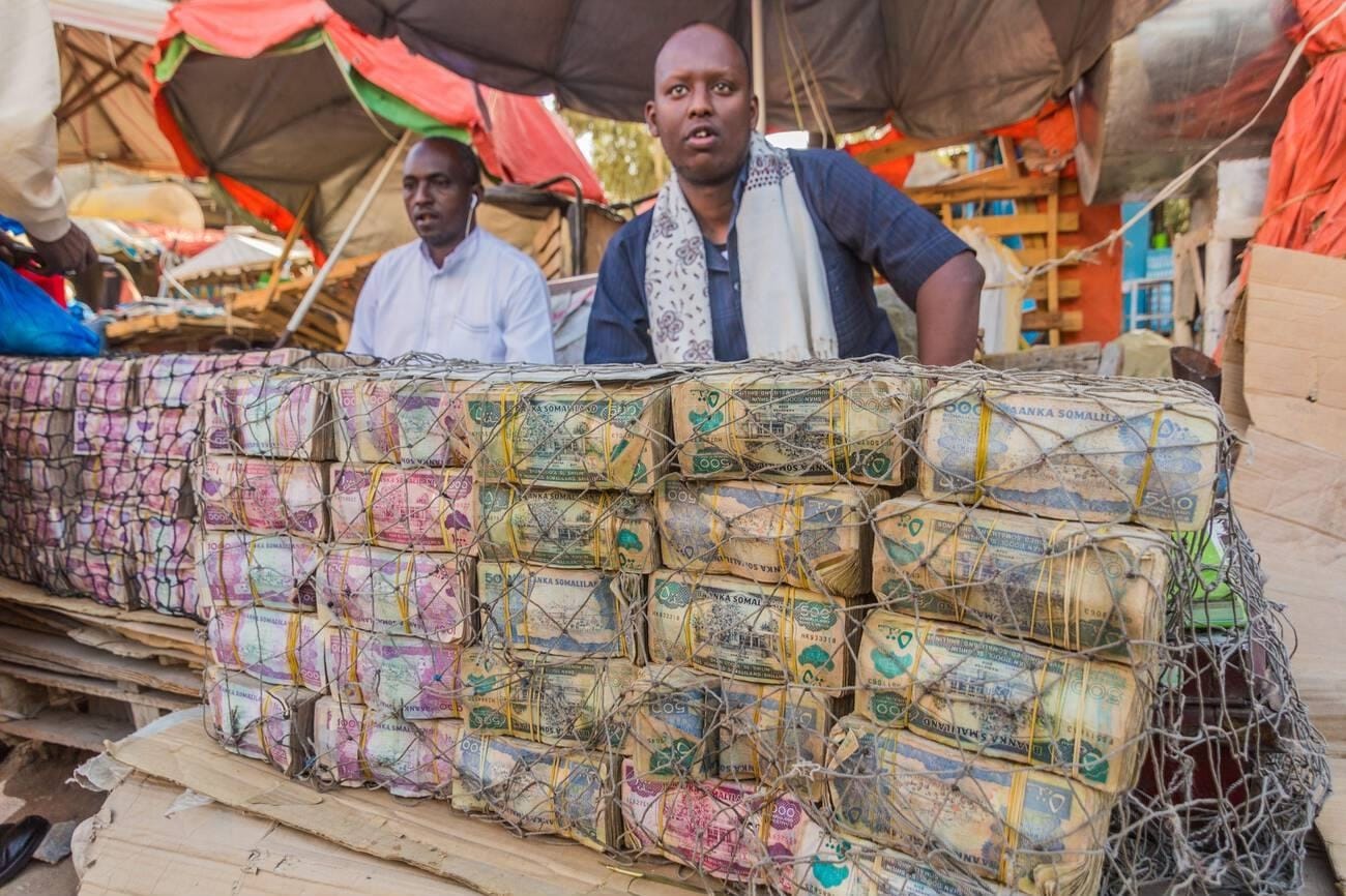 Somali market merchants trading