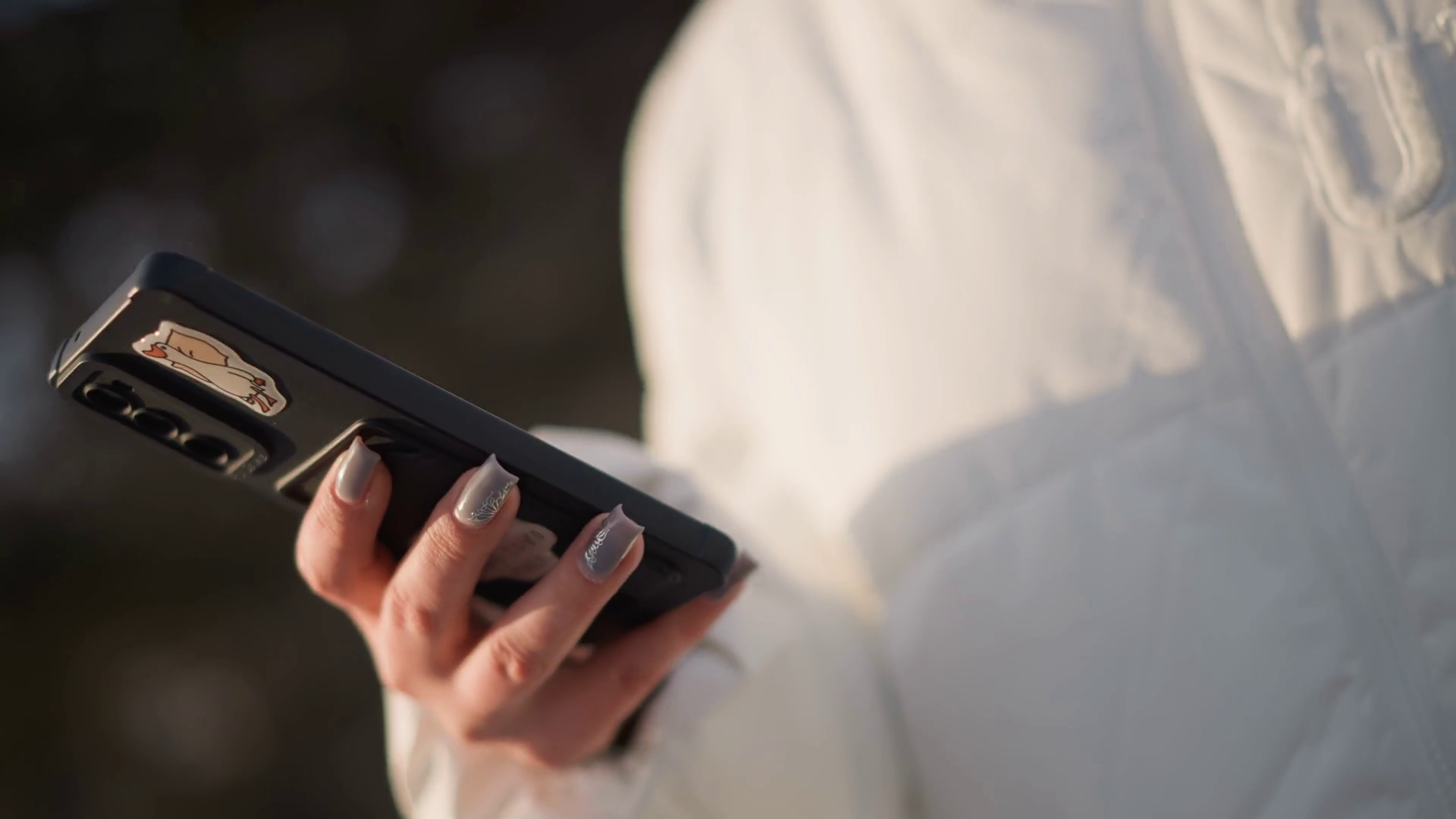 content creator scrolling phone
