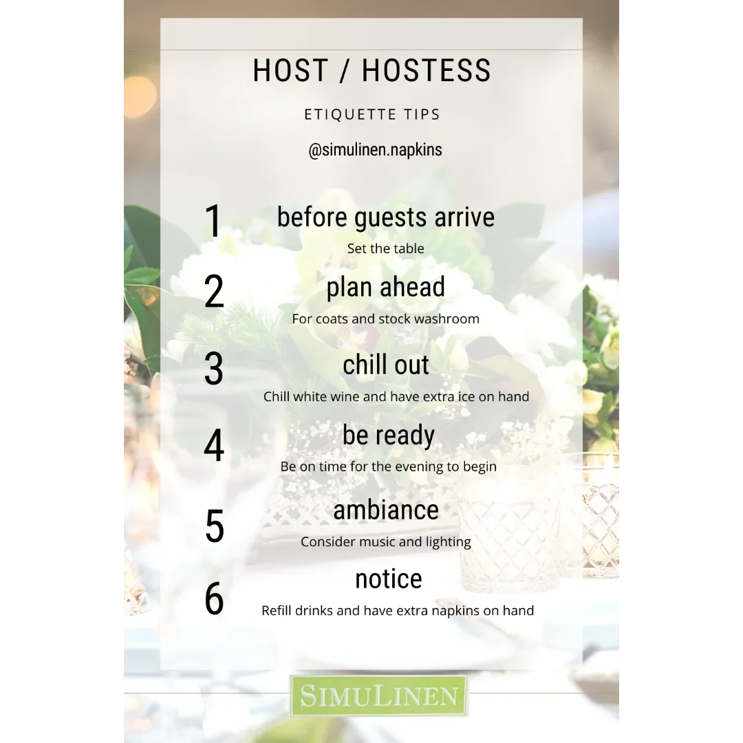 hosting etiquette checklist