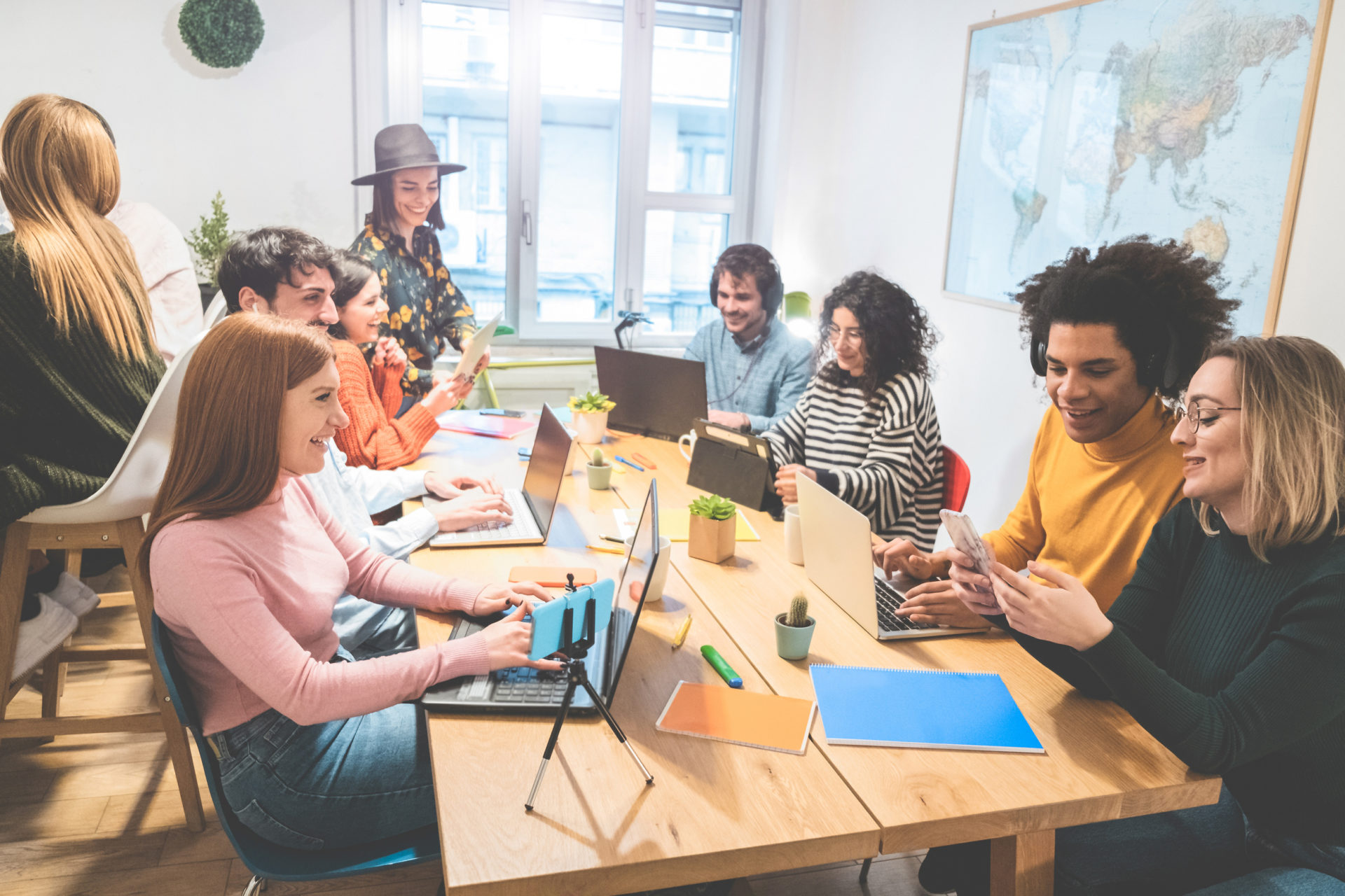 Gen Z office workers meeting