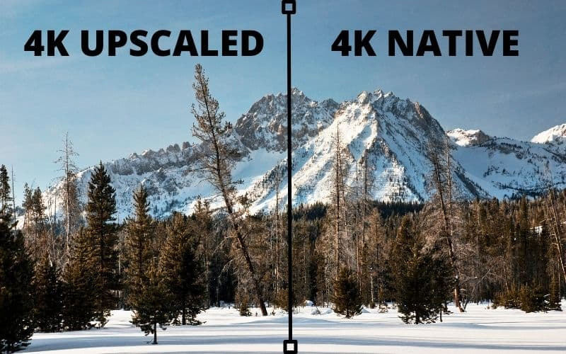 AI upscaling vs native rendering side by side