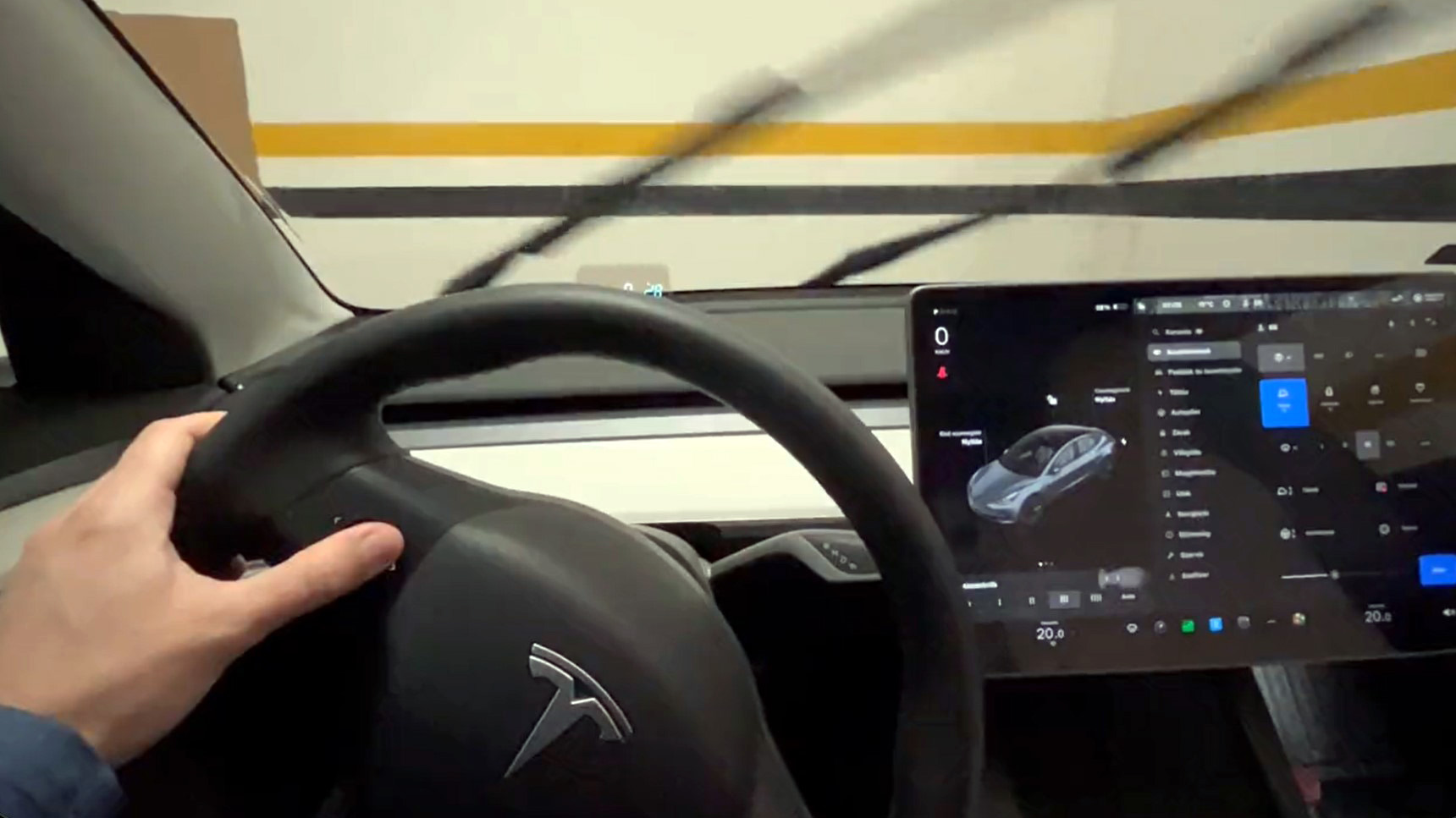 Tesla manual wiper controls