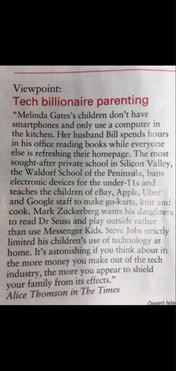 tech billionaires parenting