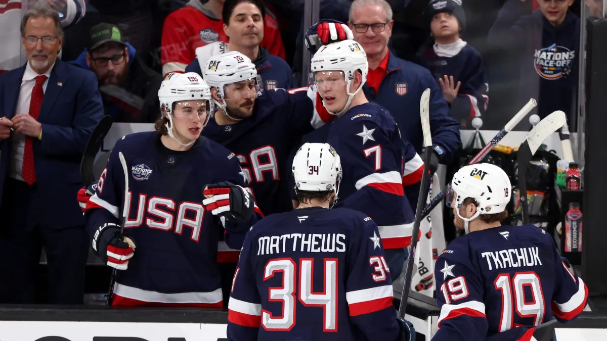 USA men's hockey team reaction to women