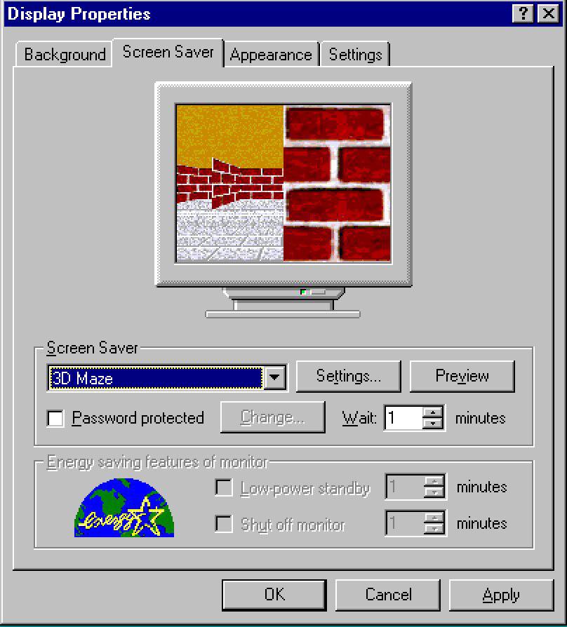 Windows 98 Display Properties