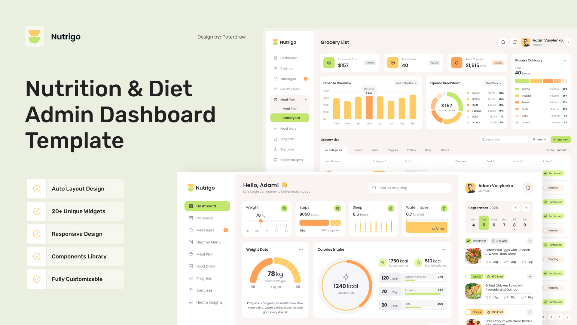 nutrition database interface