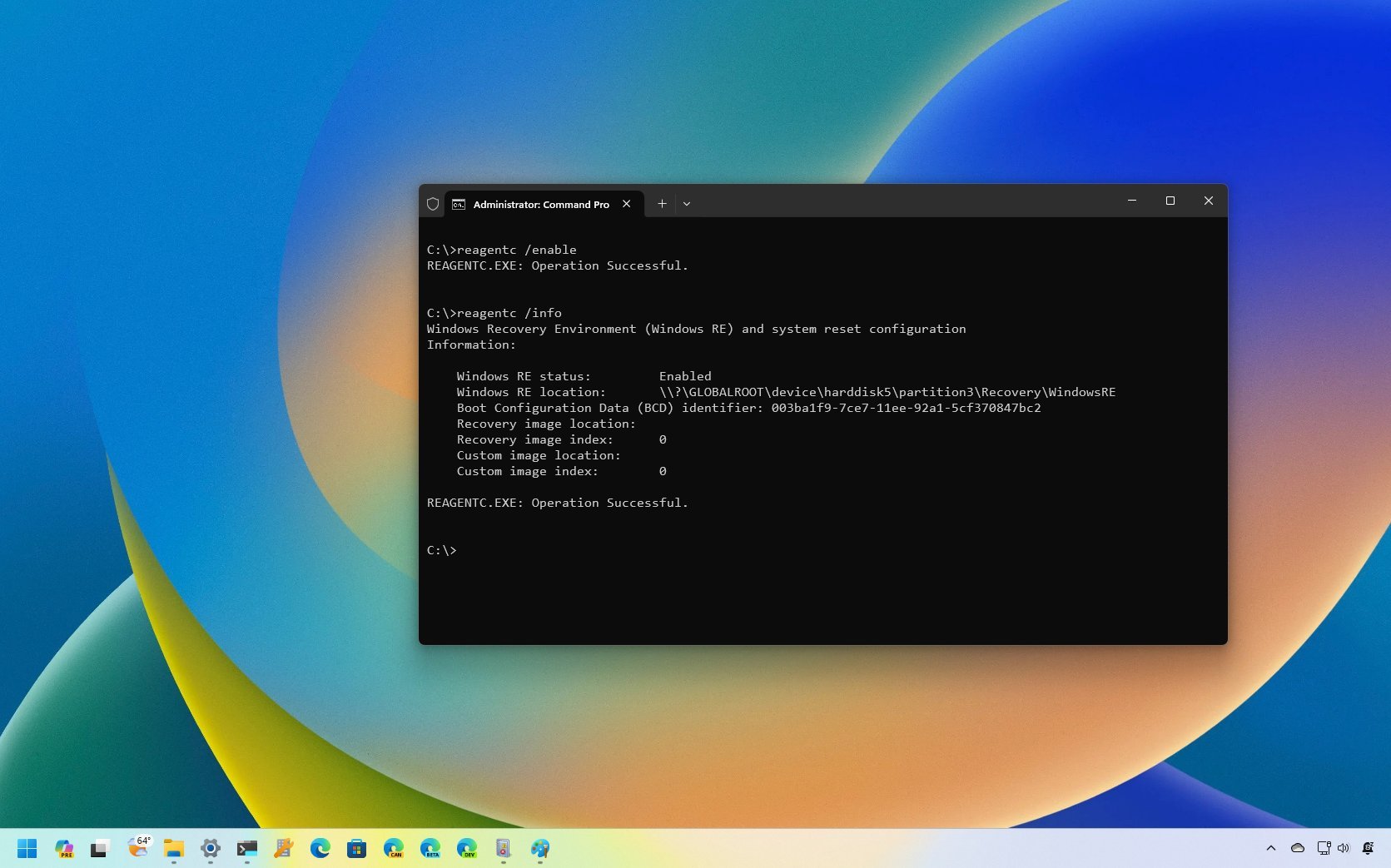 Windows 11 Recovery Environment WinRE