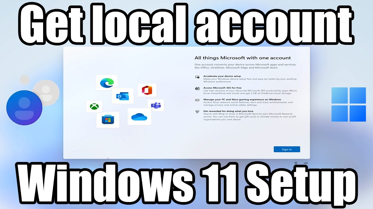 Local account setup Windows