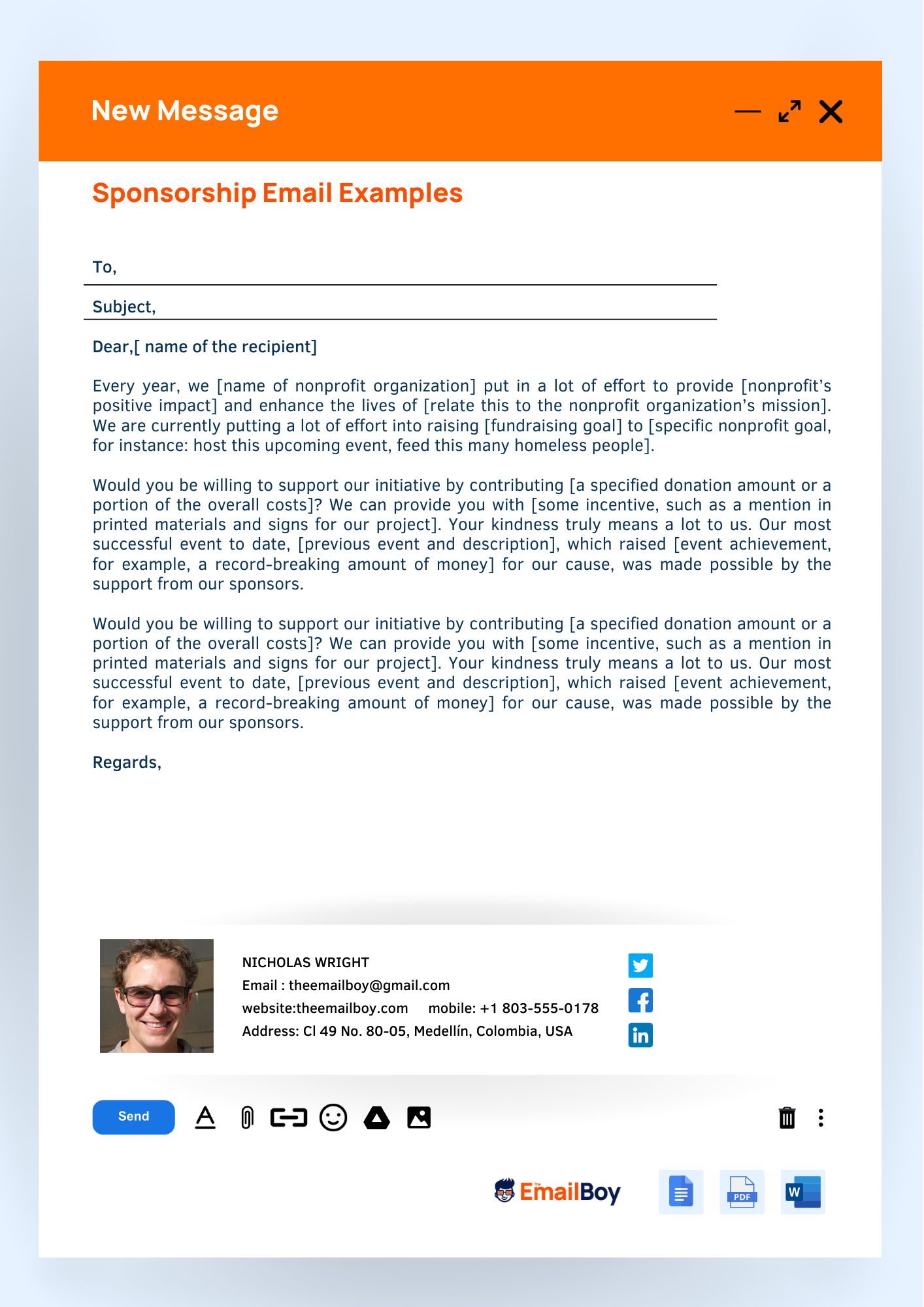 professional sponsorship email