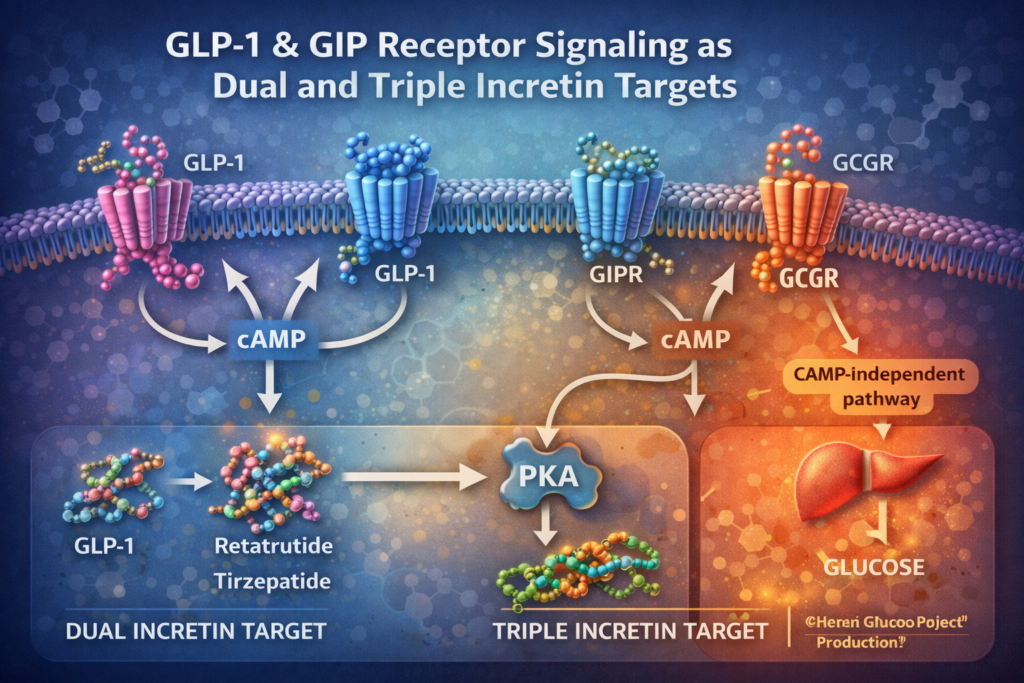 GLP-1 GIP receptors diagram